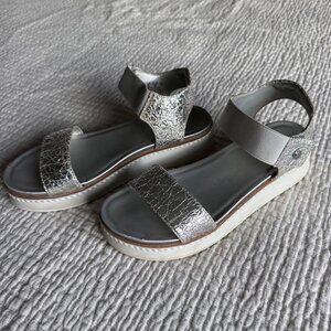 Franco Sarto Metallic Silver Platform Sandals